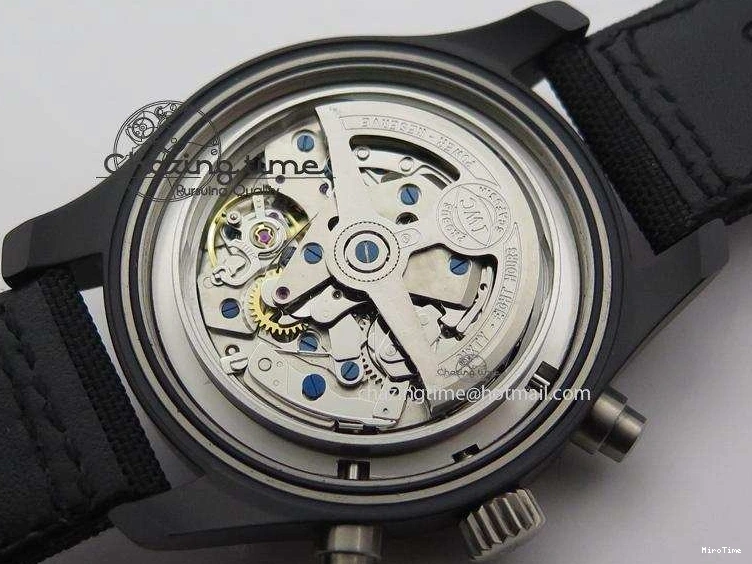 MIROTIME 0404 Comfortable Pilot Chrono IW388003 Real Ceramic ZF 1:1 Best Edition On Black Nylon Strap A 7322